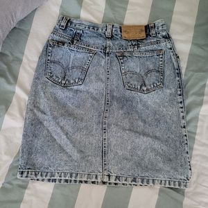 Vintage Lois acid wash denim skirt